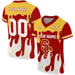 personalized usc trojans dripping flames red white jersey best selling