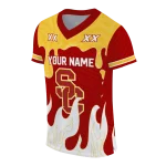 personalized usc trojans dripping flames red white jersey best selling
