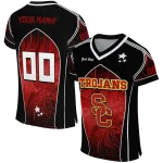 personalized usc trojans halftone slant red black jersey best selling