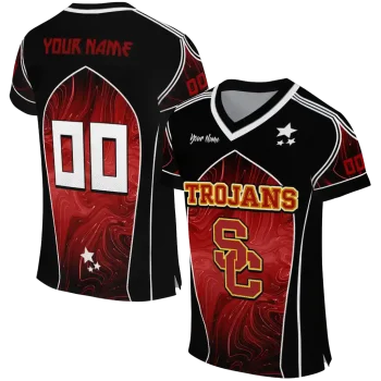 personalized usc trojans halftone slant red black jersey best selling