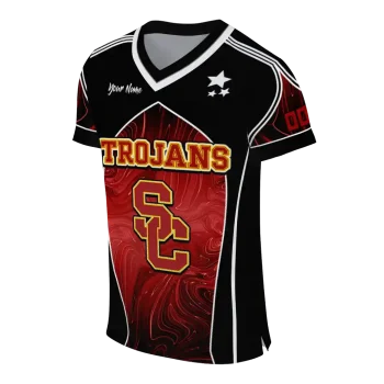 personalized usc trojans halftone slant red black jersey fashion forward