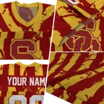 personalized usc trojans stripe splatter red jersey best selling