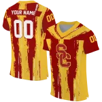 personalized usc trojans striped texture red jersey best selling