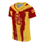 personalized usc trojans striped texture red jersey best selling