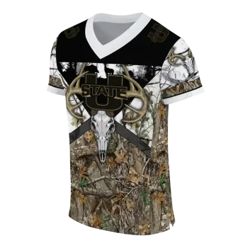 personalized utah state aggies antler skull camouflage hunting jersey fashion forward