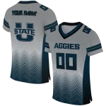 personalized utah state aggies halftone sweep grey black jersey best selling