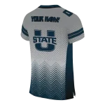 personalized utah state aggies halftone sweep grey black jersey best selling