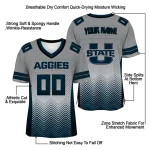 personalized utah state aggies halftone sweep grey black jersey best selling