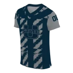 personalized utah state aggies stripe block navy jersey best selling