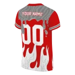 personalized utah utes dripping flames red white jersey best selling