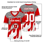 personalized utah utes dripping flames red white jersey best selling