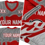 personalized utah utes dripping flames red white jersey best selling