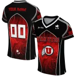personalized utah utes halftone slant red black jersey best selling