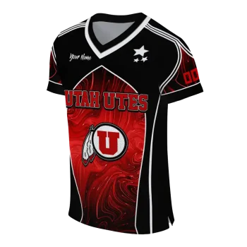 personalized utah utes halftone slant red black jersey fashion forward