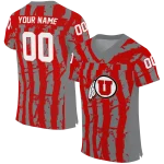 personalized utah utes stripe splatter red jersey best selling