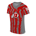 personalized utah utes stripe splatter red jersey best selling