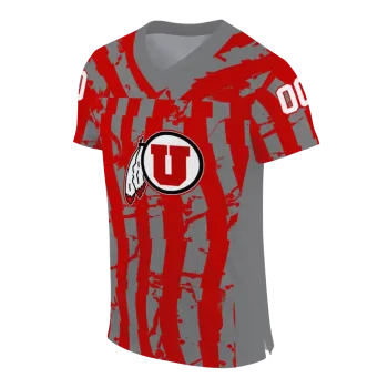 personalized utah utes stripe splatter red jersey fashion forward