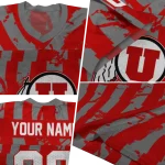 personalized utah utes stripe splatter red jersey best selling
