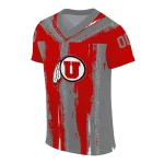 personalized utah utes striped texture red jersey best selling