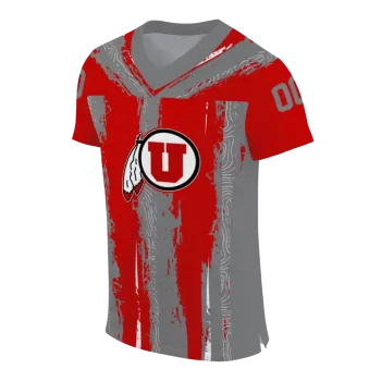 personalized utah utes striped texture red jersey fashion forward