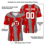 personalized utah utes striped texture red jersey best selling