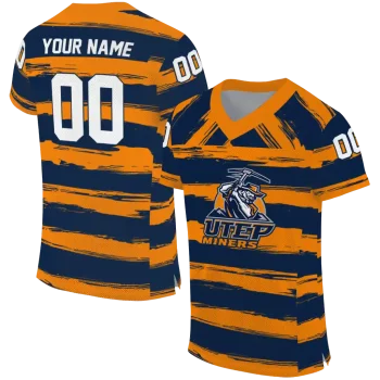 personalized utep miners art stripe blue jersey best selling