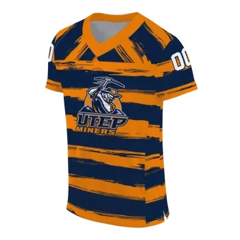 personalized utep miners art stripe blue jersey fashion forward