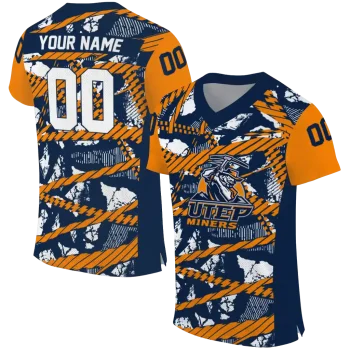 personalized utep miners camo shatter blue jersey best selling