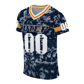 personalized utep miners camouflage abstract blue jersey fashion forward