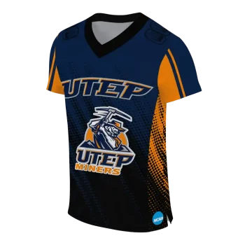 personalized utep miners halftone flow blue black jersey fashion forward
