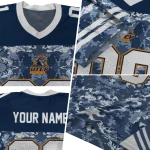 personalized utep miners mirrored pattern blue jersey best selling
