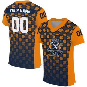 personalized utep miners stacked rectangle blue jersey best selling