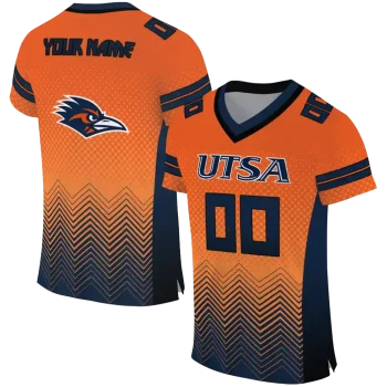 personalized utsa roadrunners halftone sweep blue black jersey best selling