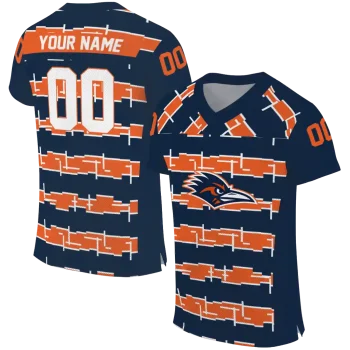 personalized utsa roadrunners layered grids orange jersey best selling
