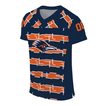 personalized utsa roadrunners layered grids orange jersey fashion forward