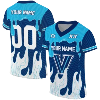 personalized villanova wildcats dripping flames navy white jersey best selling