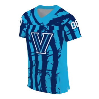 personalized villanova wildcats stripe splatter navy jersey fashion forward