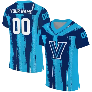 personalized villanova wildcats striped texture navy jersey best selling