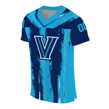 personalized villanova wildcats striped texture navy jersey fashion forward