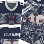 personalized virginia cavaliers mirrored pattern blue jersey best selling