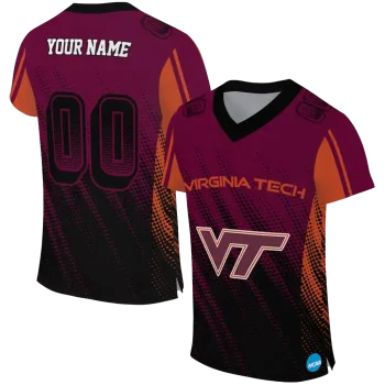 personalized virginia tech hokies halftone flow maroon black jersey best selling