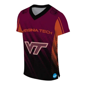 personalized virginia tech hokies halftone flow maroon black jersey fashion forward