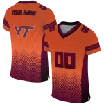 personalized virginia tech hokies halftone sweep orange black jersey best selling