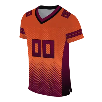 personalized virginia tech hokies halftone sweep orange black jersey fashion forward