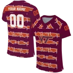 personalized virginia tech hokies layered grids maroon jersey best selling