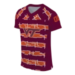 personalized virginia tech hokies layered grids maroon jersey best selling