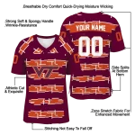 personalized virginia tech hokies layered grids maroon jersey best selling