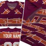 personalized virginia tech hokies layered grids maroon jersey best selling