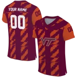 personalized virginia tech hokies stripe block maroon jersey best selling