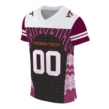 personalized virginia tech hokies tire arrows maroon black white jersey fashion forward